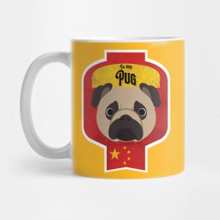 Pug - Distressed Chinese Pug Beer Label Design Mug